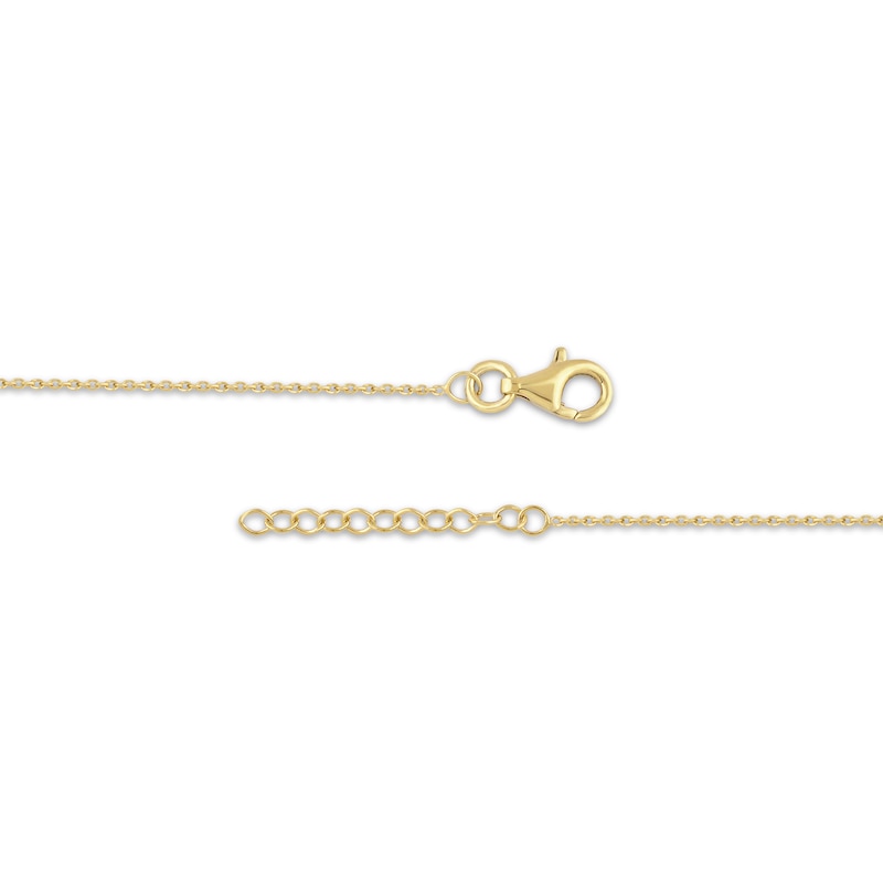 Main Image 3 of Diamond Clover Station Anklet 1/8 ct tw 10K Yellow Gold 10"