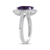 Thumbnail Image 2 of Octagon-Cut Amethyst & White Lab-Created Sapphire Ring Sterling Silver