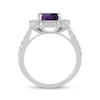 Thumbnail Image 3 of Octagon-Cut Amethyst & White Lab-Created Sapphire Ring Sterling Silver