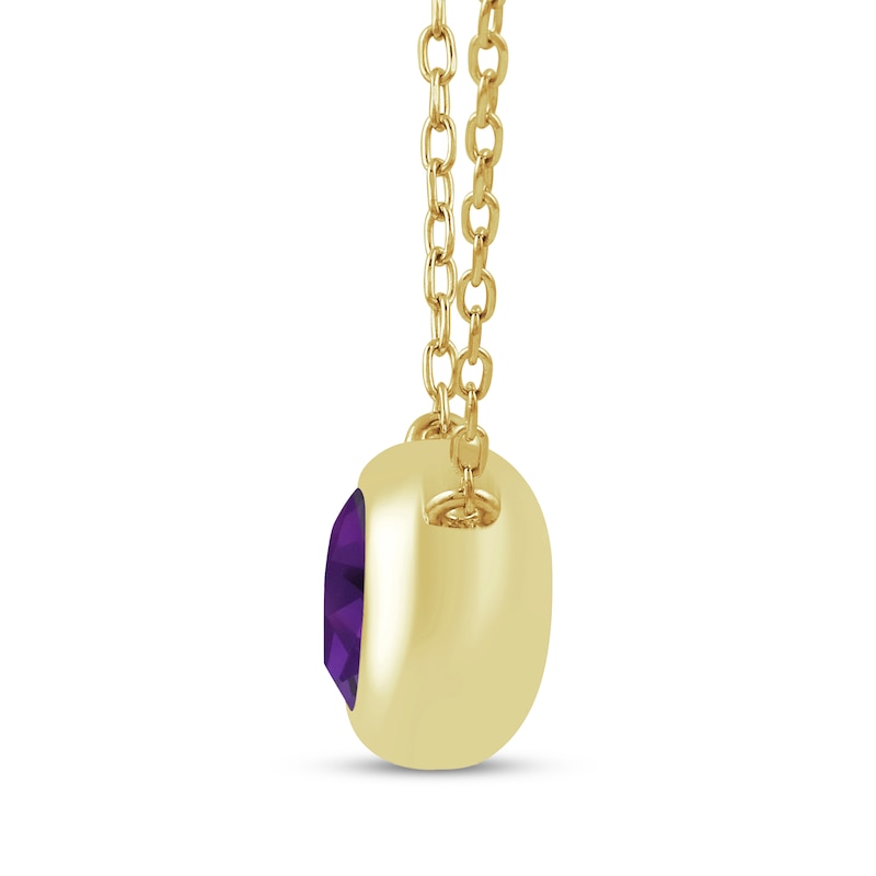 Main Image 2 of STUDIO BY KAY Amethyst Bezel-Set Solitaire Necklace 24K Yellow Gold Vermeil Sterling Silver 18"