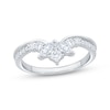 Thumbnail Image 1 of Now + Forever Lab-Grown Diamonds Marquise & Round-Cut Contour Anniversary Ring 1/2 ct tw 14K White Gold