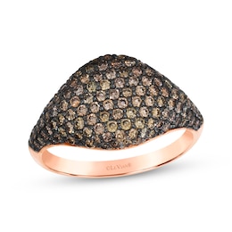 Le Vian Chocolate Diamond Curve Ring 1-1/6 ct tw 14K Strawberry Gold