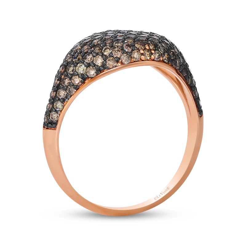 Main Image 2 of Le Vian Chocolate Diamond Curve Ring 1-1/6 ct tw 14K Strawberry Gold