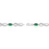 Thumbnail Image 3 of Oval-Cut Lab-Created Emerald & Diamond Accent Infinity Bracelet Sterling Silver 7.25"