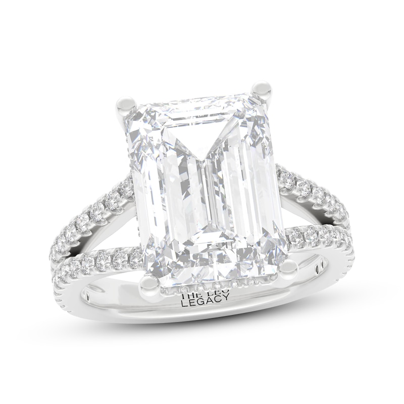 Main Image 1 of THE LEO Legacy Lab-Grown Diamond Emerald-Cut Engagement Ring 7-5/8 ct tw 14K White Gold