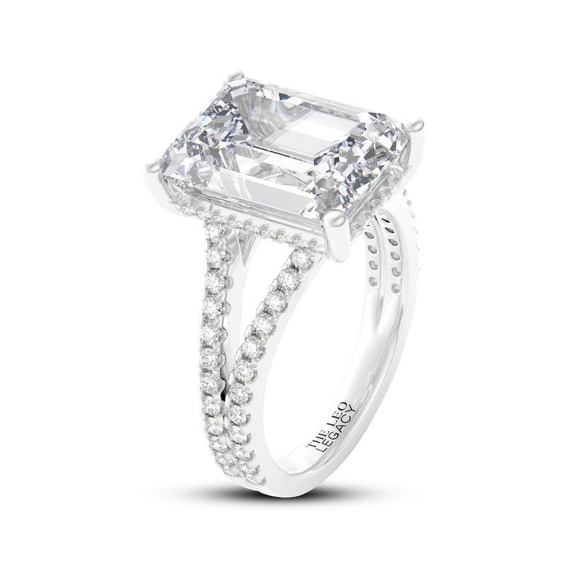 Main Image 2 of THE LEO Legacy Lab-Grown Diamond Emerald-Cut Engagement Ring 7-5/8 ct tw 14K White Gold