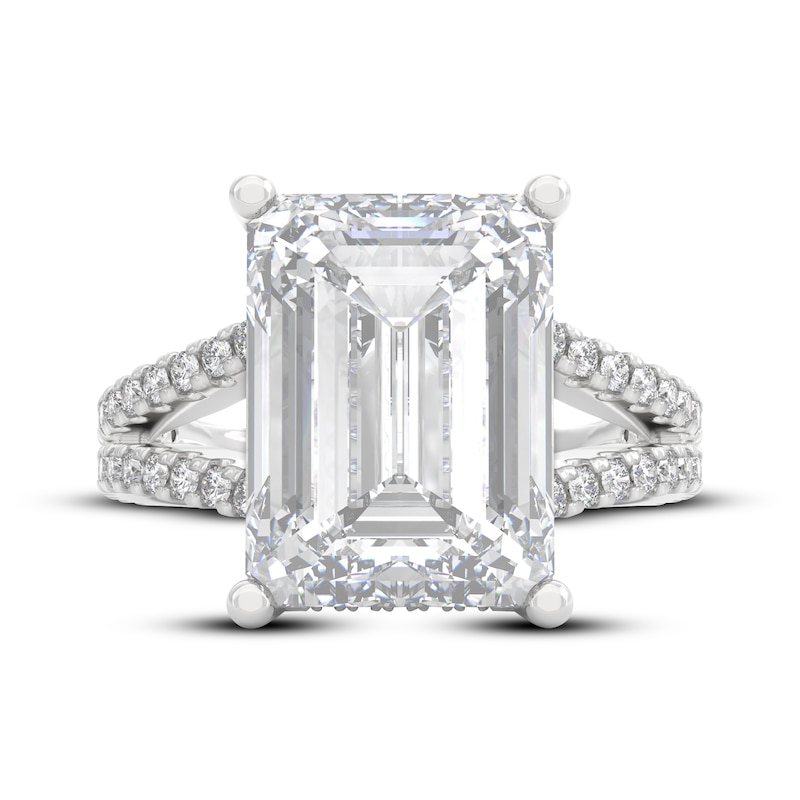 Main Image 3 of THE LEO Legacy Lab-Grown Diamond Emerald-Cut Engagement Ring 7-5/8 ct tw 14K White Gold