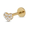 Thumbnail Image 1 of Cubic Zirconia Pavé-Set Heart Nose Stud Hollow 14K Yellow Gold