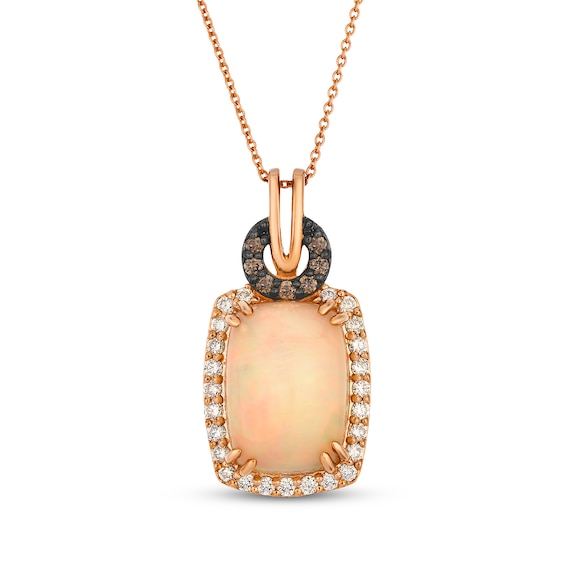 Le Vian Cushion-Cut Opal Necklace 1/2 ct tw Diamonds 14K Strawberry Gold 20"