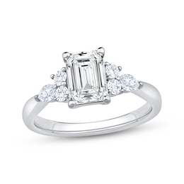 Now + Forever Lab-Grown Diamonds Emerald-Cut Engagement Ring 1-7/8 ct tw 14K White Gold