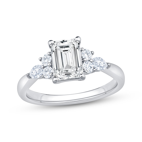 Now + Forever Lab-Grown Diamonds Emerald-Cut Engagement Ring 1-7/8 ct tw 14K White Gold
