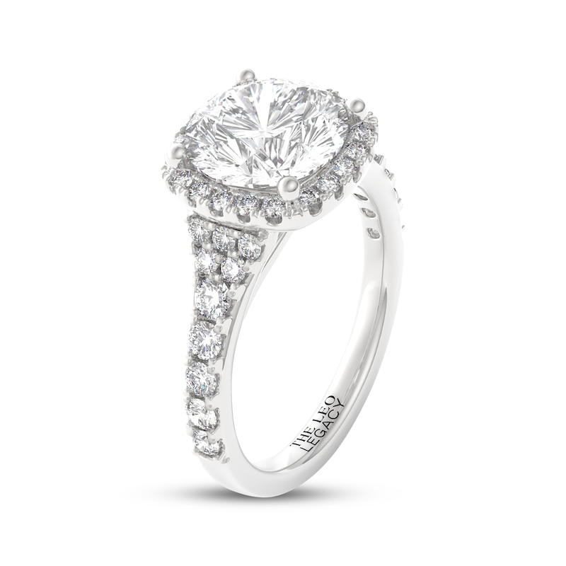 Main Image 2 of THE LEO Legacy Lab-Grown Diamond Round-Cut Halo Engagement Ring 3-3/4 ct tw 14K White Gold