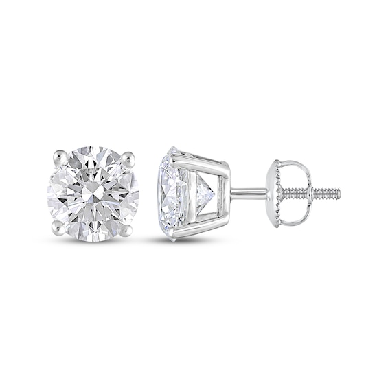 KAY Lab-Grown Diamonds Round-Cut Solitaire Stud Earrings 4 ct tw 14K White Gold (F/SI2)