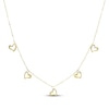 Thumbnail Image 1 of Open Heart Dangle Station Necklace 10K Yellow Gold 18"