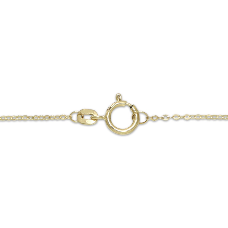 Main Image 3 of Open Heart Dangle Station Necklace 10K Yellow Gold 18"