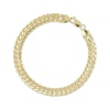 Thumbnail Image 1 of 7.6mm Angled Curb Chain Bracelet Semi-Solid 10K Yellow Gold 8.5"