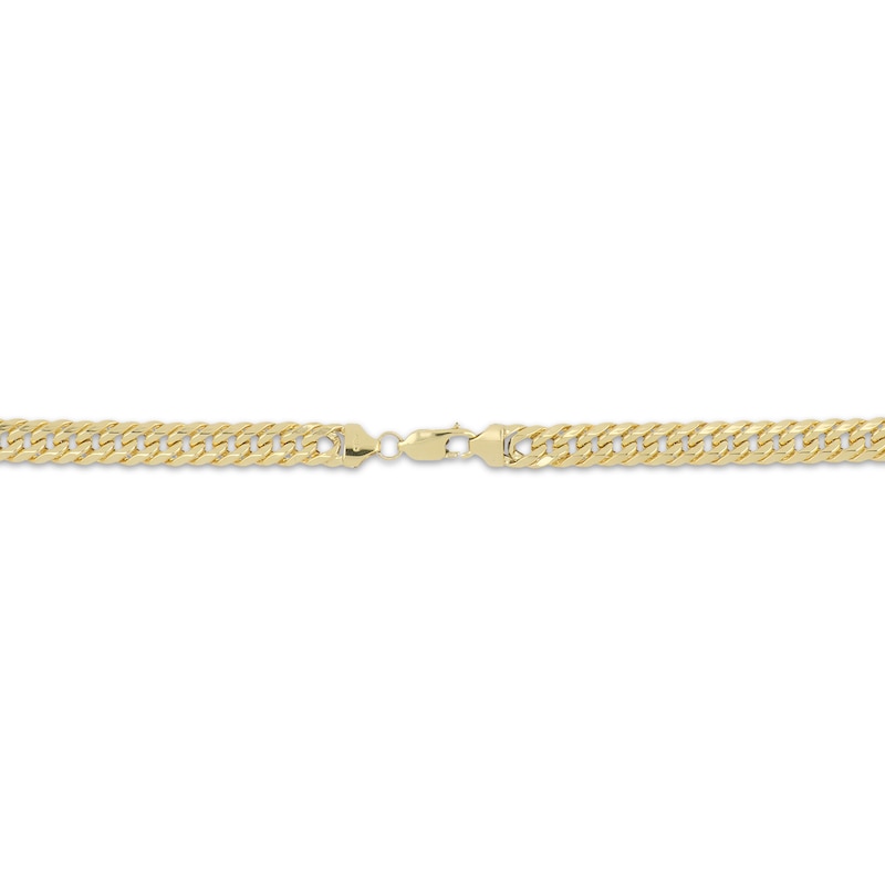 Main Image 3 of 7.6mm Angled Curb Chain Bracelet Semi-Solid 10K Yellow Gold 8.5"