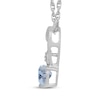 Thumbnail Image 2 of Heart-Shaped Natural Aquamarine & Lab-Grown Diamond Accent Necklace Sterling Silver 18"