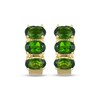 Thumbnail Image 2 of STUDIO BY KAY Oval-Cut Lab-Created Emerald Huggie Hoop Earrings 24K Yellow Gold Vermeil Sterling Silver