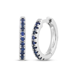 STUDIO BY KAY Blue Lab-Created Sapphire Huggie Hoop Earrings Sterling Silver