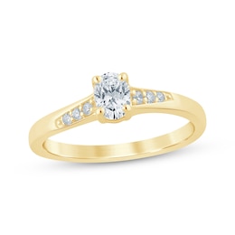 Now + Forever Oval-Cut Diamond Engagement Ring 3/8 ct tw 14K Yellow Gold