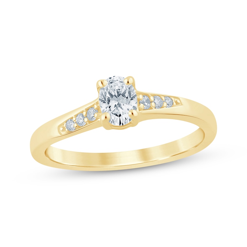 Main Image 1 of Now + Forever Oval-Cut Diamond Engagement Ring 3/8 ct tw 14K Yellow Gold