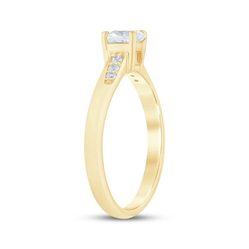 Main Image 2 of Now + Forever Oval-Cut Diamond Engagement Ring 3/8 ct tw 14K Yellow Gold