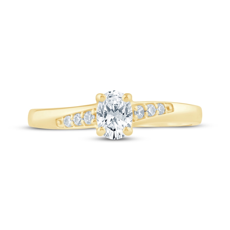 Main Image 3 of Now + Forever Oval-Cut Diamond Engagement Ring 3/8 ct tw 14K Yellow Gold
