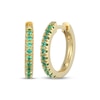 Thumbnail Image 1 of STUDIO BY KAY Lab-Created Emerald Huggie Hoop Earrings 24K Yellow Gold Vermeil Sterling Silver