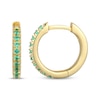 Thumbnail Image 3 of STUDIO BY KAY Lab-Created Emerald Huggie Hoop Earrings 24K Yellow Gold Vermeil Sterling Silver