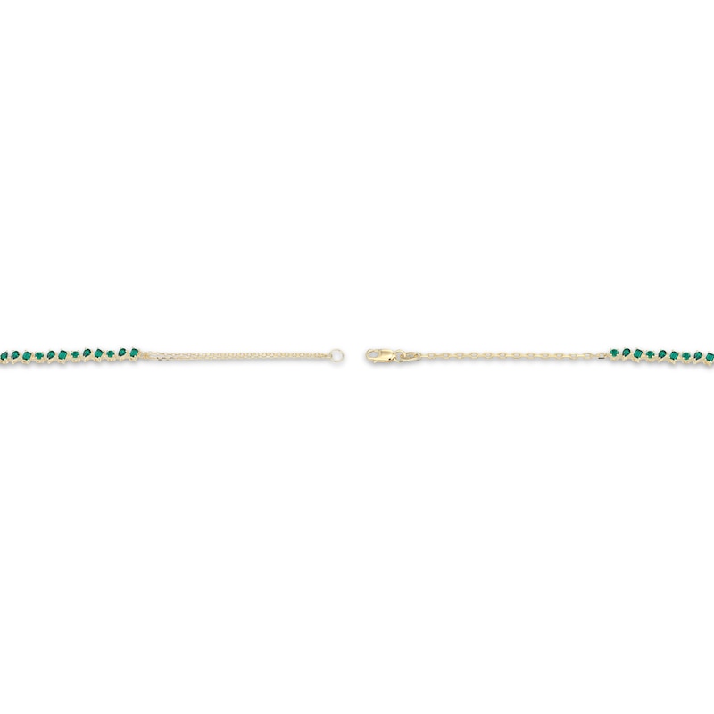 Main Image 3 of STUDIO BY KAY Baguette, Pear & Round-Cut Lab-Created Emerald Bracelet 24K Yellow Gold Vermeil Sterling Silver 7.25"