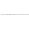 Thumbnail Image 4 of Emerald-Cut Lab-Created Emerald & White Lab-Created Sapphire Halo Necklace Sterling Silver 20"