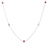 Thumbnail Image 1 of Lab-Created Ruby & White Lab-Created Sapphire Bezel-Set Station Necklace Sterling Silver 18"