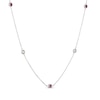 Thumbnail Image 2 of Lab-Created Ruby & White Lab-Created Sapphire Bezel-Set Station Necklace Sterling Silver 18"