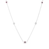 Thumbnail Image 3 of Lab-Created Ruby & White Lab-Created Sapphire Bezel-Set Station Necklace Sterling Silver 18"