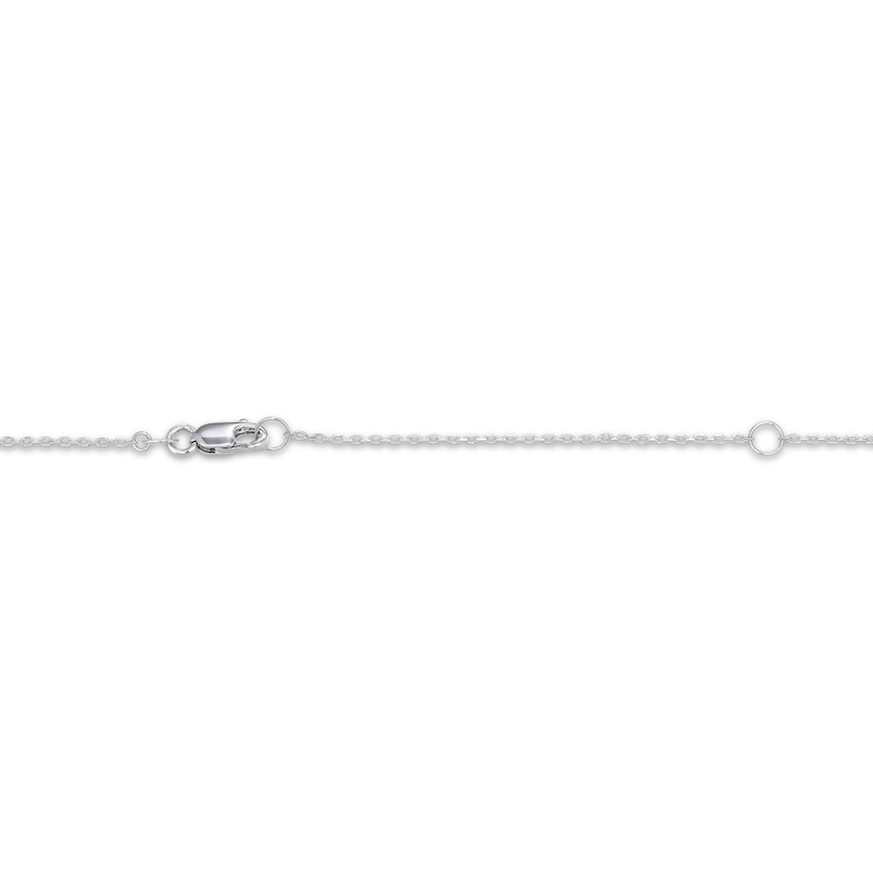 Main Image 4 of Lab-Created Ruby & White Lab-Created Sapphire Bezel-Set Station Necklace Sterling Silver 18"