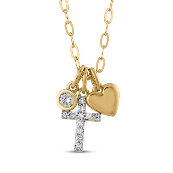 STUDIO BY KAY Lab-Grown Diamond Charms Necklace 1/6 ct tw 24K Yellow Gold Vermeil Sterling Silver 18"