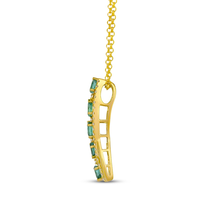 Main Image 2 of Le Vian Emerald Wavy Necklace 1/5 ct tw Diamonds 14K Honey Gold 19"