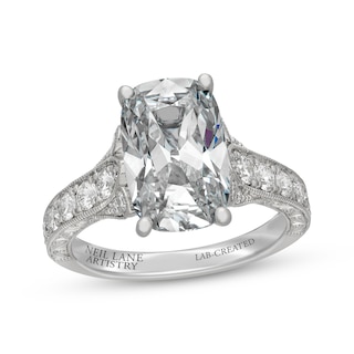 Neil Lane Artistry Heritage Cushion-Cut Lab-Grown Diamond Engagement Ring 4-3/4 ct tw Platinum