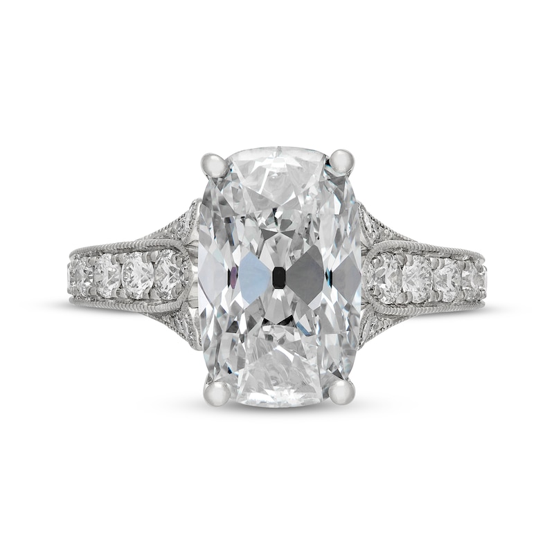 Main Image 4 of Neil Lane Artistry Heritage Cushion-Cut Lab-Grown Diamond Engagement Ring 4-3/4 ct tw Platinum