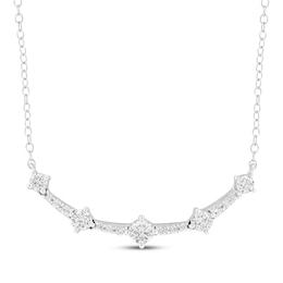 Milestones Lab-Grown Diamond Station Smile Necklace 1/4 ct tw Sterling Silver 18"