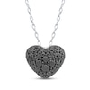 Thumbnail Image 1 of Black Multi-Diamond Heart Necklace 3/4 ct tw 10K White Gold 18"