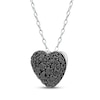 Thumbnail Image 3 of Black Multi-Diamond Heart Necklace 3/4 ct tw 10K White Gold 18"