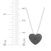 Thumbnail Image 6 of Black Multi-Diamond Heart Necklace 3/4 ct tw 10K White Gold 18"