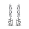 Thumbnail Image 2 of THE LEO Legacy Lab-Grown Diamond Oval-Cut Dangle Hoop Earrings 2 ct tw 14K White Gold