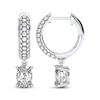Thumbnail Image 3 of THE LEO Legacy Lab-Grown Diamond Oval-Cut Dangle Hoop Earrings 2 ct tw 14K White Gold