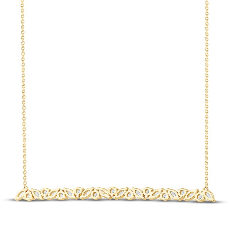 Main Image 3 of Monique Lhuillier Bliss Marquise-Cut & Round-Cut Lab-Grown Diamond Bar Necklace 7/8 ct tw 24K Yellow Gold Vermeil Sterling Silver 16"