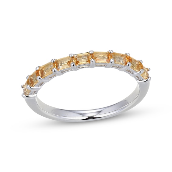 STUDIO BY KAY Baguette-Cut Citrine Stackable Ring Sterling Silver