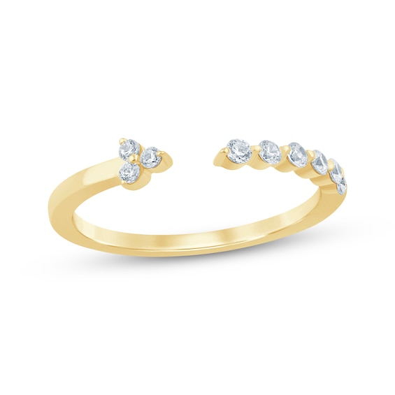 Diamond Dainty Deconstructed Fashion Ring 1/6 ct tw 10K Yellow Gold