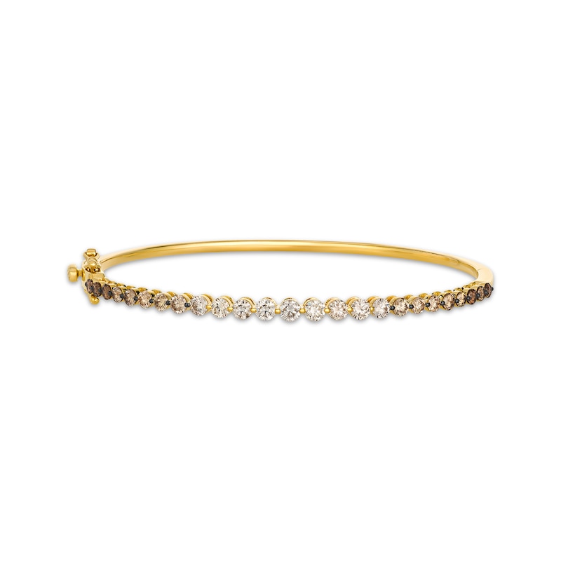 Main Image 1 of Le Vian Desert Diamonds Chocolate Ombré Bangle Bracelet 2 ct tw 14K Honey Gold 6.75"